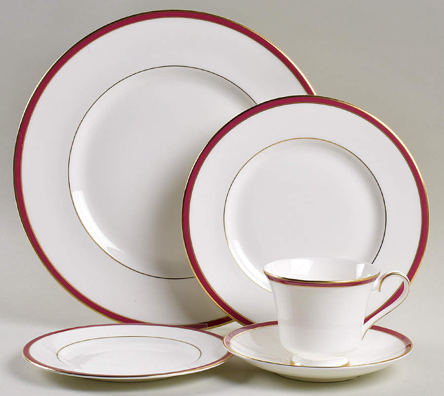 Saturn Ruby Crimson 5 Piece Place Setting by Minton-1