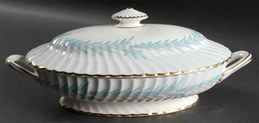 Symphony Blue Oval Covered Vegetable by Minton-1
