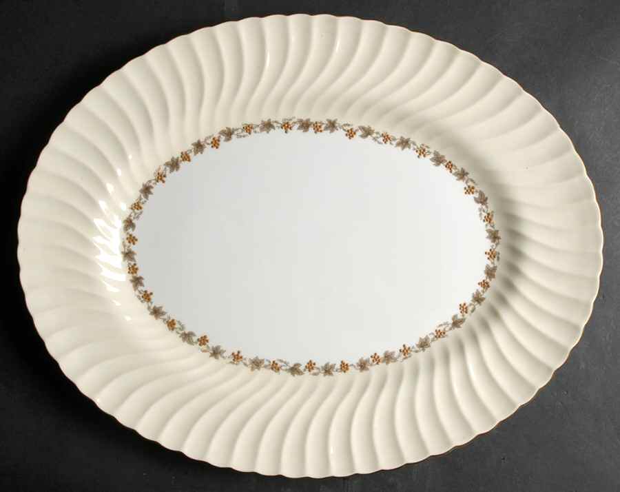 Vineyard Buff 17" Oval Serving Platter by Minton-1
