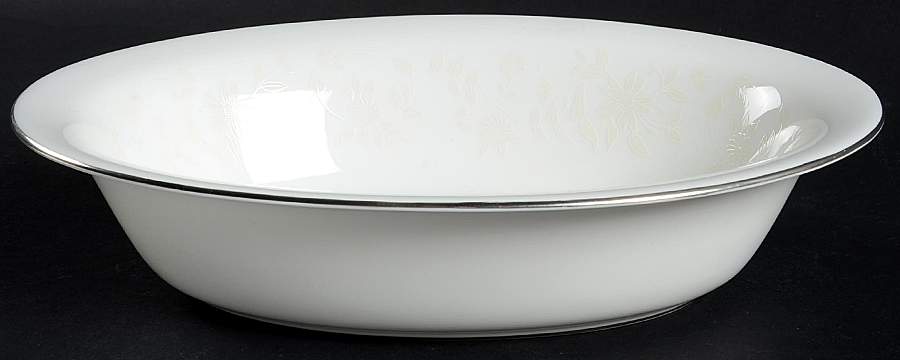 White Paisley 10" Oval Vegetable Bowl by Minton-1