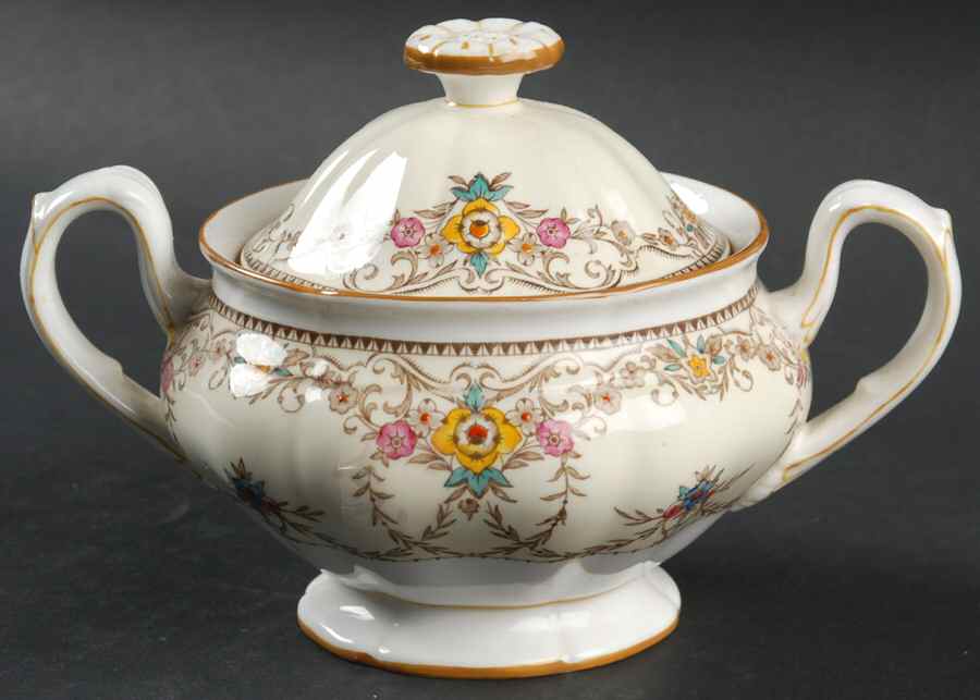 Wilmington Orange Sugar Bowl & Lid by Minton-1