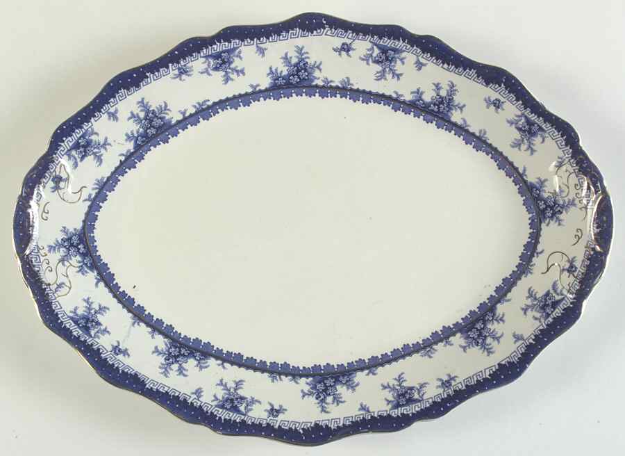 Hamilton Blue 15" Oval Serving Platter by John Maddock & Sons-1