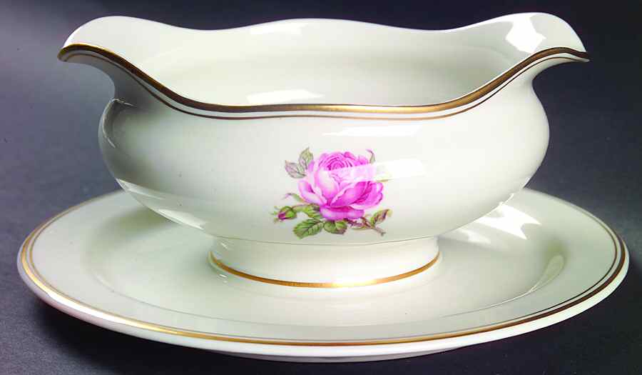 Manor Rose Gold Gravy Boat with Attached Underplate by Manor House (USA)-1