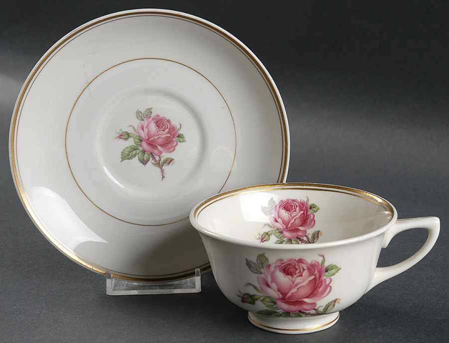 Manor Rose Gold Footed Cup & Saucer Set by Manor House (USA)-1