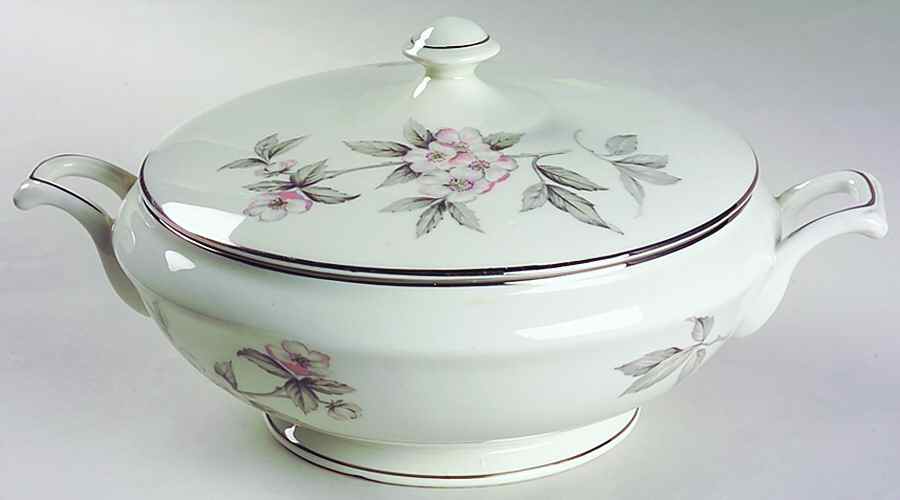 Spring Glory (Platinum) Round Covered Vegetable by Manor House (USA)-1
