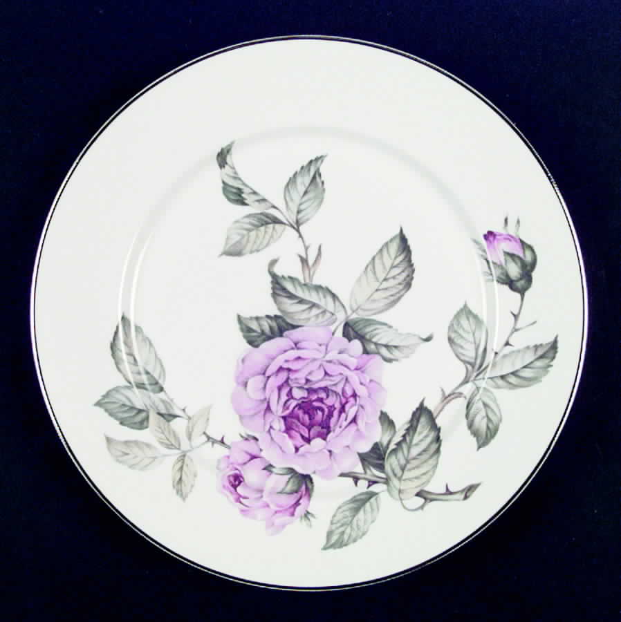 Venetian Rose (Smooth, Gold Trim) Dinner Plate by Manor House (USA)-1