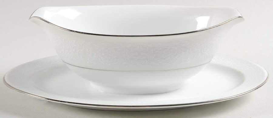 Plymouth Gravy Boat with Attached Underplate by Majestic (Japan)-1