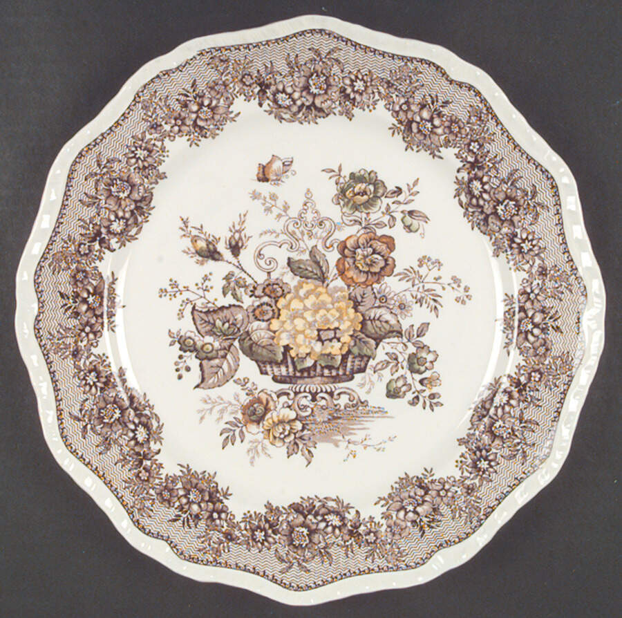 Ascot Brown Multicolor Dinner Plate by Mason's-1