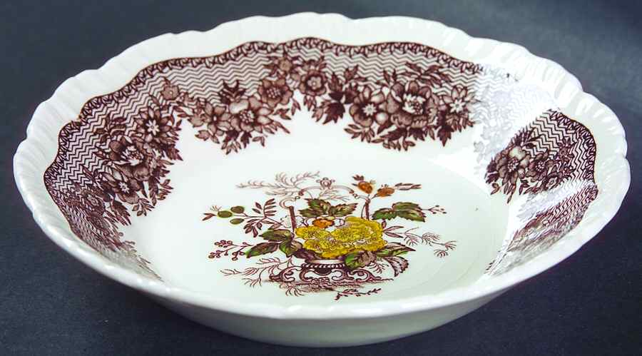Ascot Brown Multicolor Fruit/Dessert (Sauce) Bowl by Mason's-1