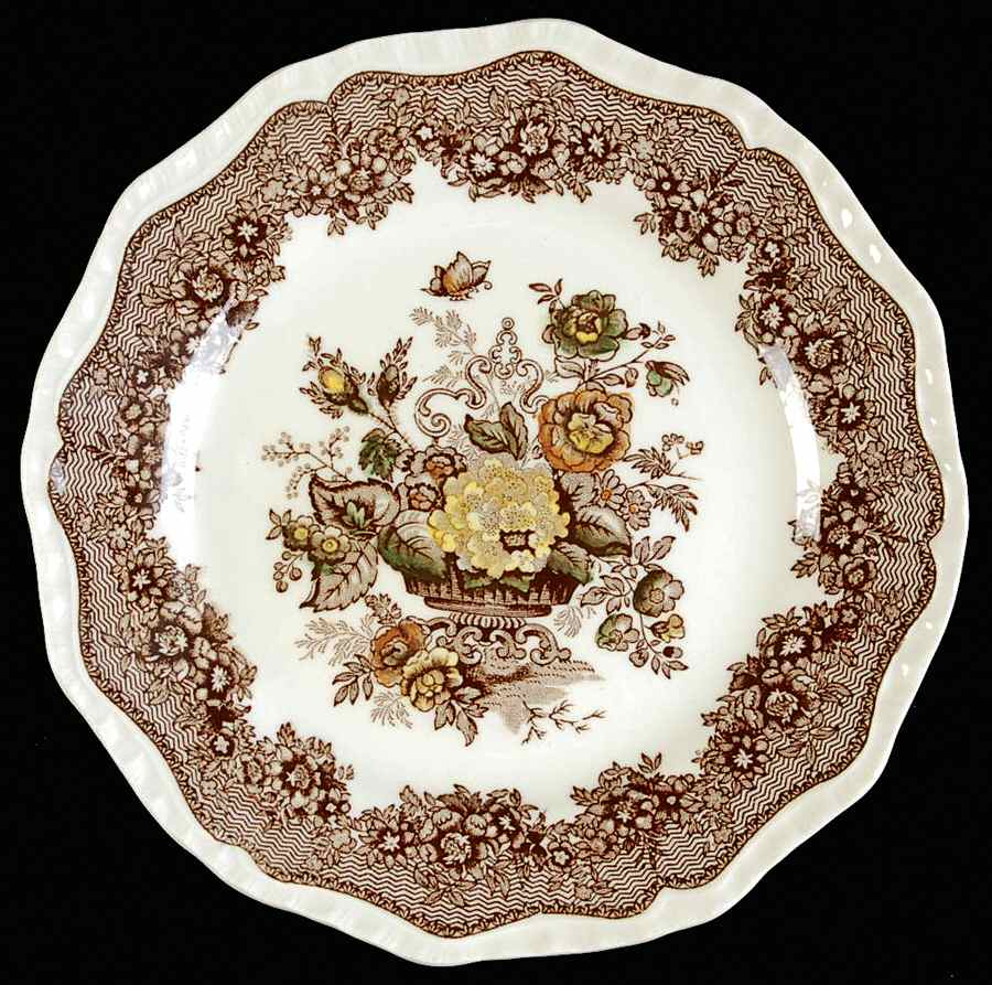 Ascot Brown Multicolor Salad Plate by Mason's-1