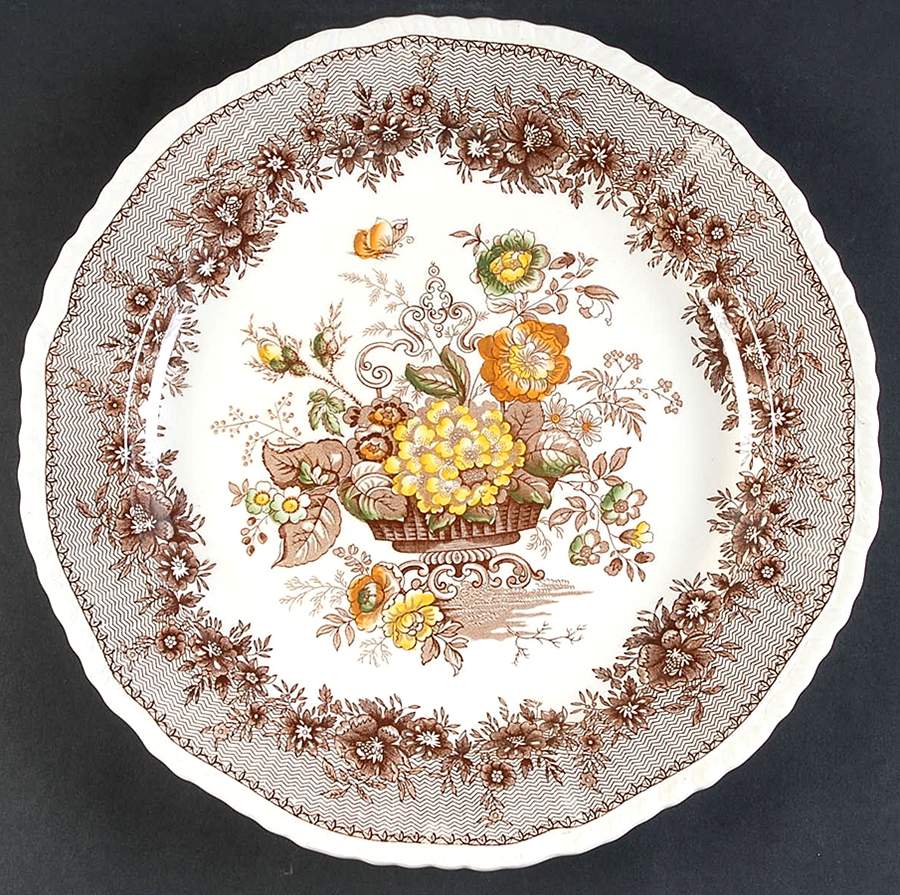 Ascot Brown Multicolor 13" Chop Plate (Round Platter) by Mason's-1