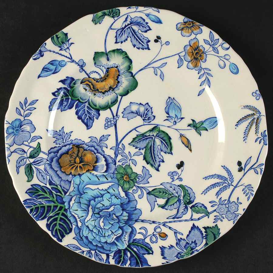Belvedere Blue Multicolor Luncheon Plate by Mason's-1