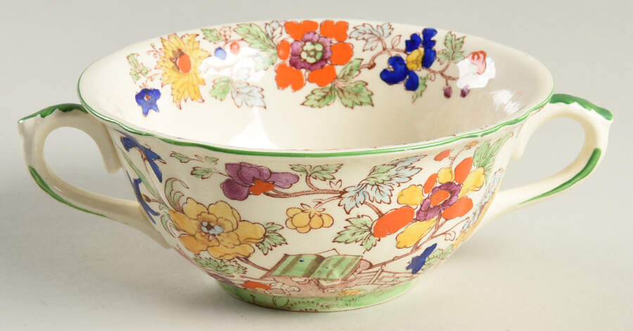 Bible (Green Bible) Flat Cream Soup Bowl by Mason's-1