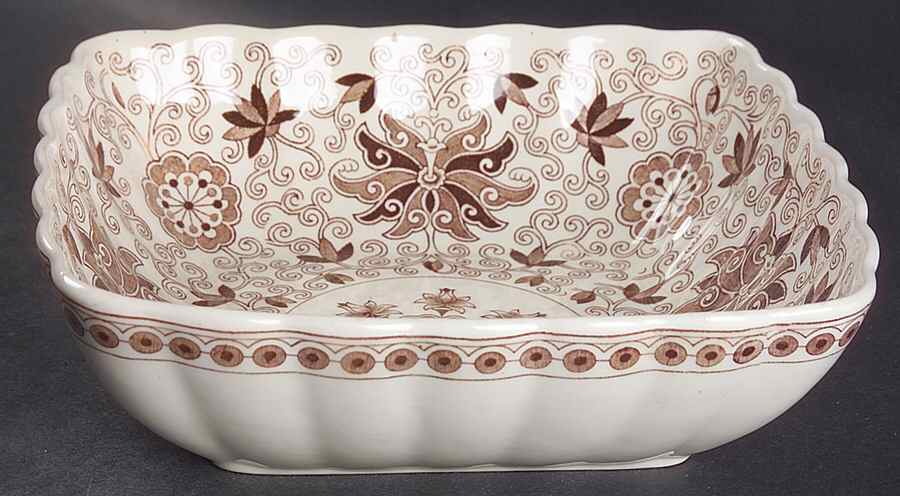 Bow Bells Brown 8" Square Vegetable Bowl by Mason's-1