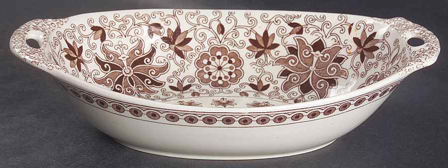 Bow Bells Brown 10" Oval Vegetable Bowl by Mason's-1