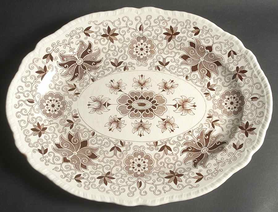 Bow Bells Brown 17" Oval Serving Platter by Mason's-1