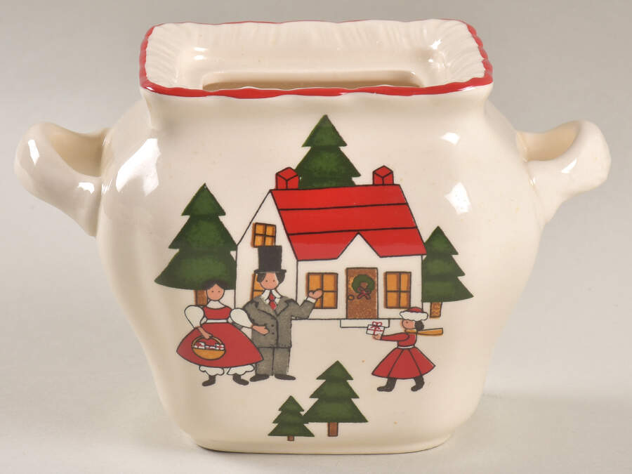Christmas Village Sugar Bowl No Lid by Mason's-1