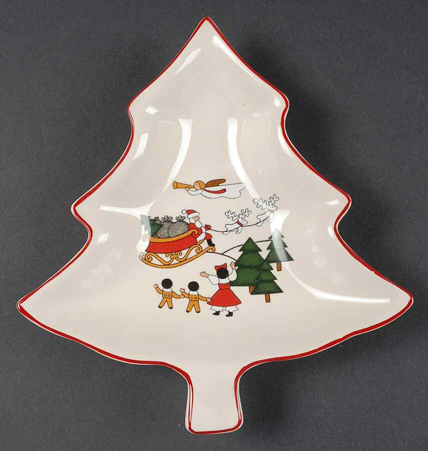 Christmas Village Small Tree Shaped Dish by Mason's-1