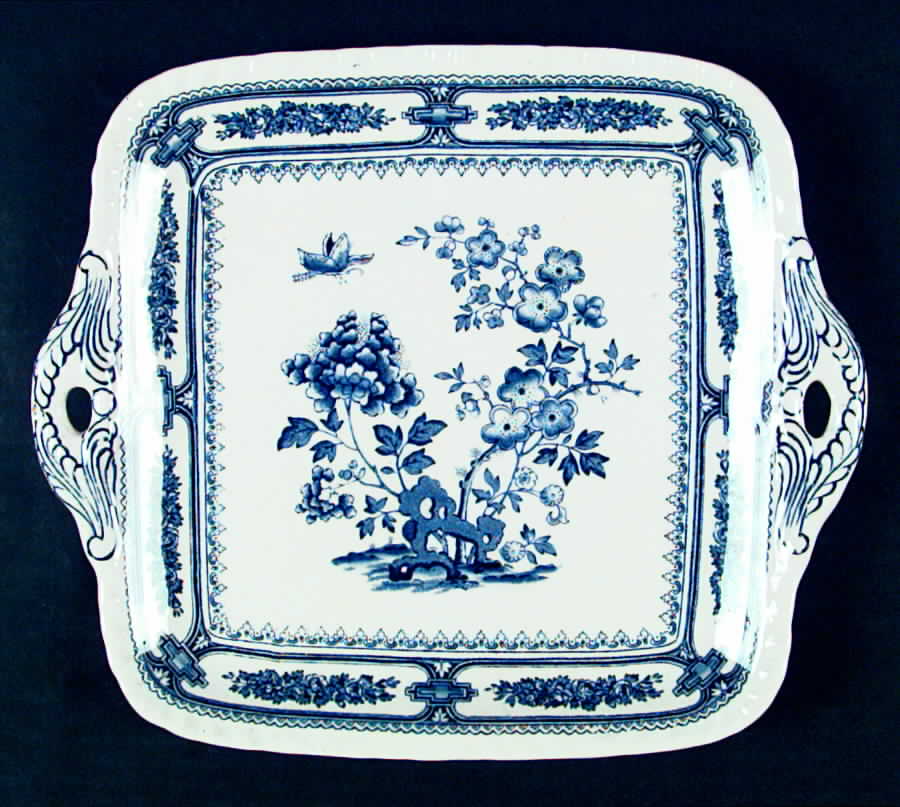 Manchu Blue Square Handled Cake Plate by Mason's-1