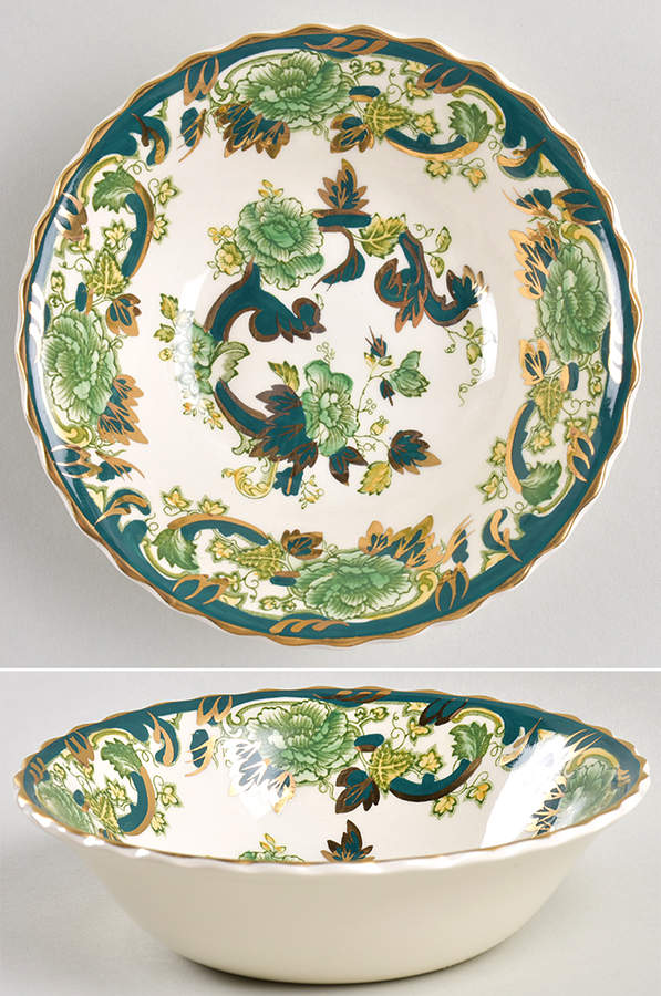 Mandalay Chartreuse (Gold Accent & Trim) Coupe Cereal Bowl by Mason's-1