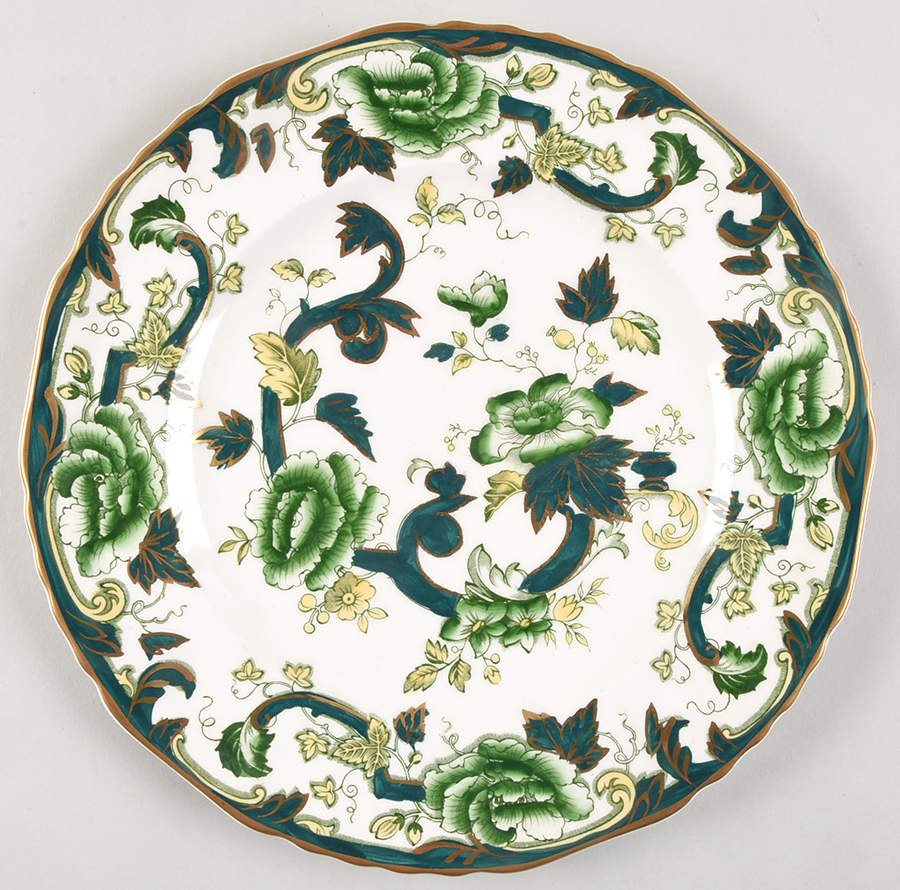 Mandalay Chartreuse (Gold Accent & Trim) Dinner Plate by Mason's-1