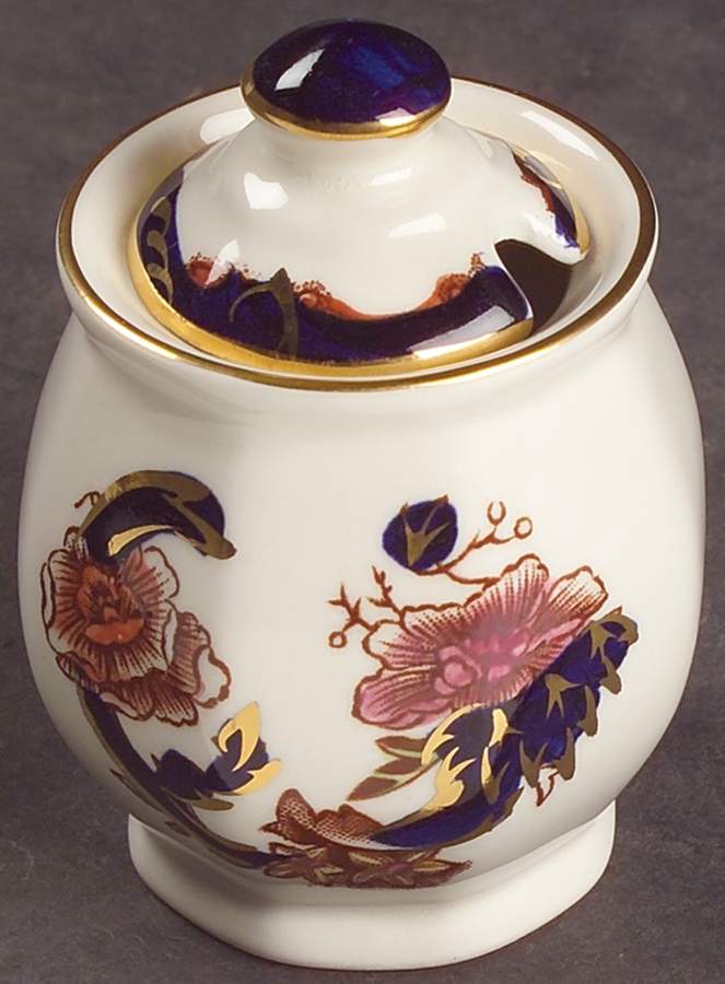 Mandalay Blue Multicolor Mustard Jar & Lid by Mason's-1