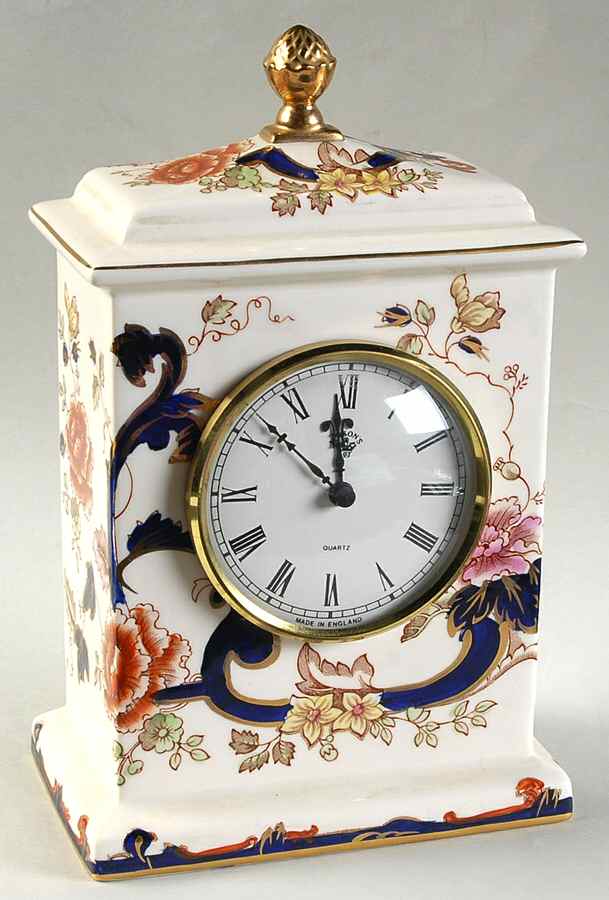 Mandalay Blue Multicolor Large Carriage Clock by Mason's-1