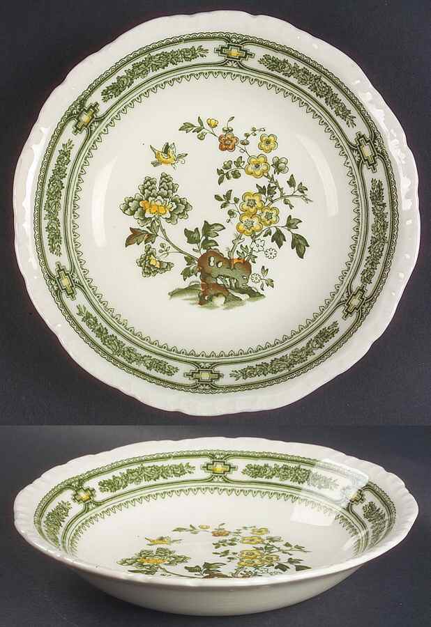 Manchu Green Multicolor Coupe Soup Bowl by Mason's-1