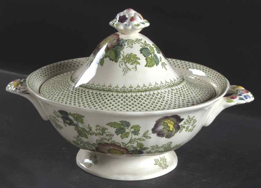 Paynsley Green Multicolor Round Covered Vegetable by Mason's-1