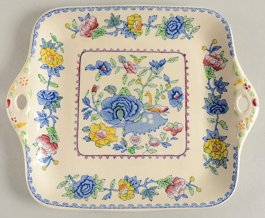 Regency Plantation Colonial Square Handled Cake Plate by Mason's-1