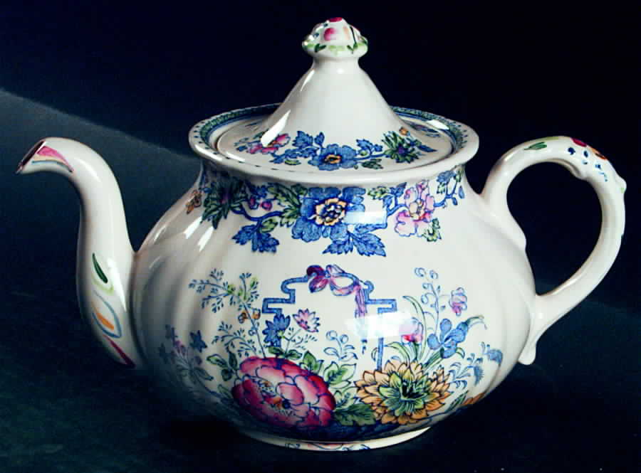 Strathmore Blue Multicolor Teapot & Lid by Mason's-1