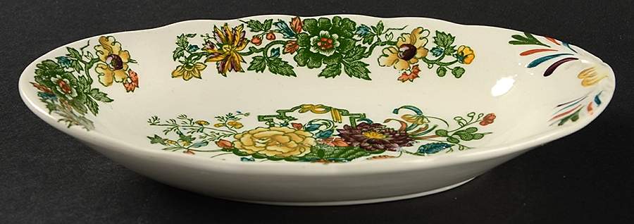 Strathmore Green Multicolor Relish/Gravy Underplate by Mason's-1