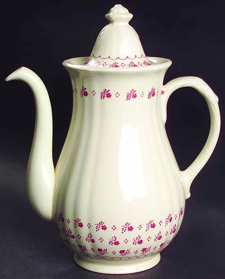 Trefoil Pink Coffee Pot & Lid by Mason's-1