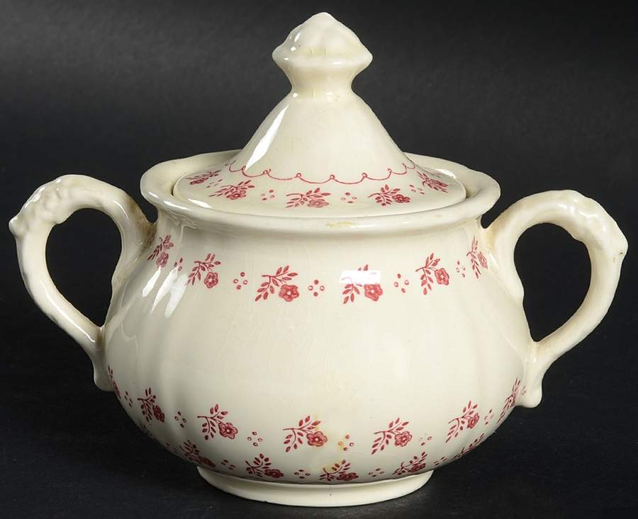 Trefoil Pink Sugar Bowl & Lid by Mason's-1