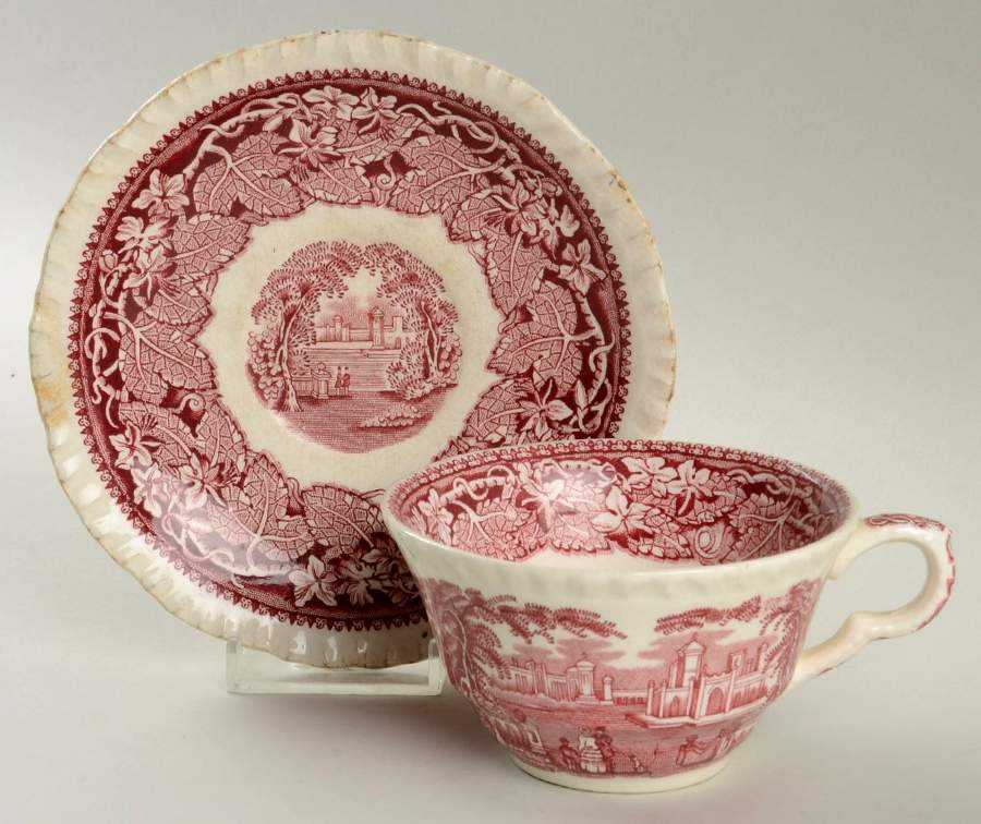 Vista Mulberry Flat Cup & Saucer Set by Mason's-1