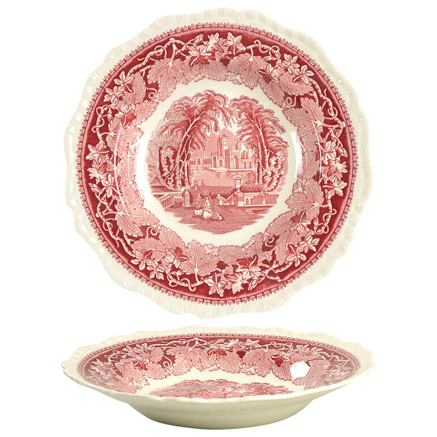 Vista Pink (No Trim) Rim Soup Bowl by Mason's-1