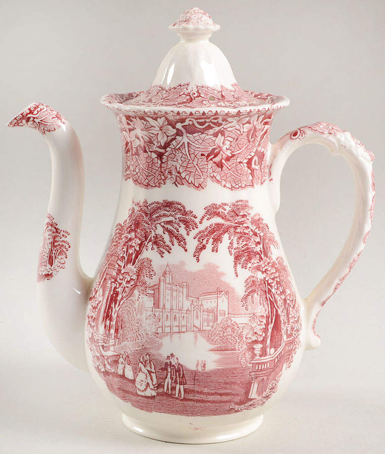 Vista Pink (No Trim) Mini Coffee Pot & Lid by Mason's-1