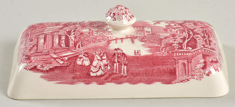 Vista Pink (No Trim) Lid for Rectangular Butter by Mason's-1