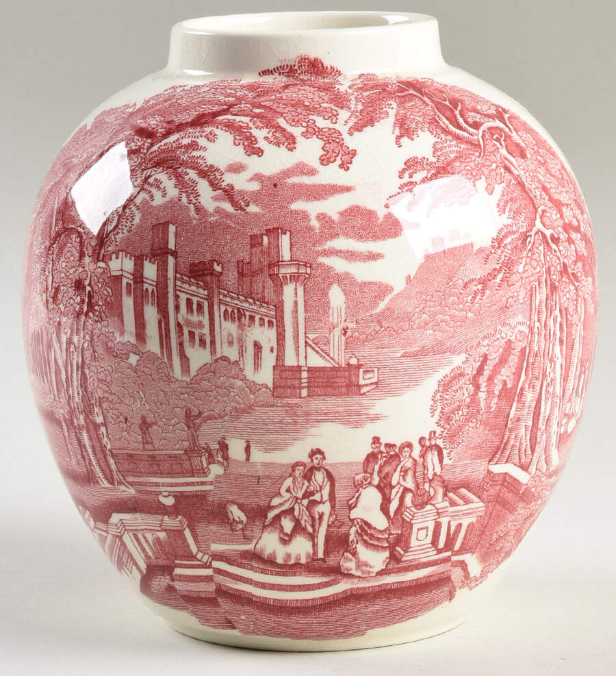Vista Pink (No Trim) Large Ginger Jar No Lid by Mason's-1