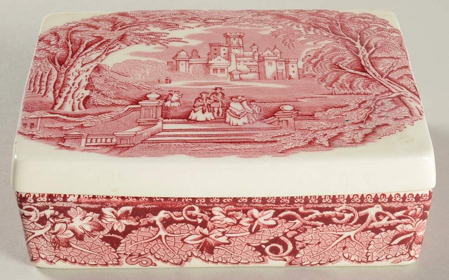 Vista Pink (No Trim) 5" Rectangular Box W/Lid by Mason's-1