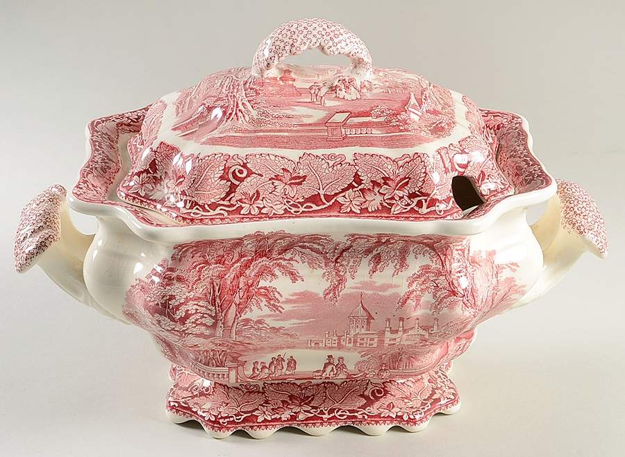 Vista Pink (No Trim) Large Bedford Tureen & Lid by Mason's-1