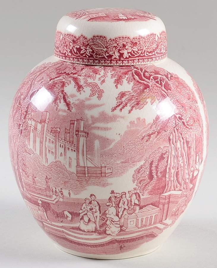 Vista Pink (No Trim) Large Ginger Jar & Lid by Mason's-1