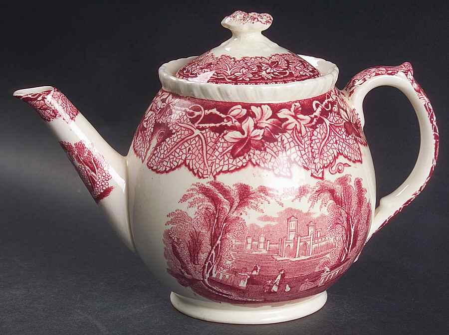 Vista Pink (No Trim) Small Teapot & Lid by Mason's-1