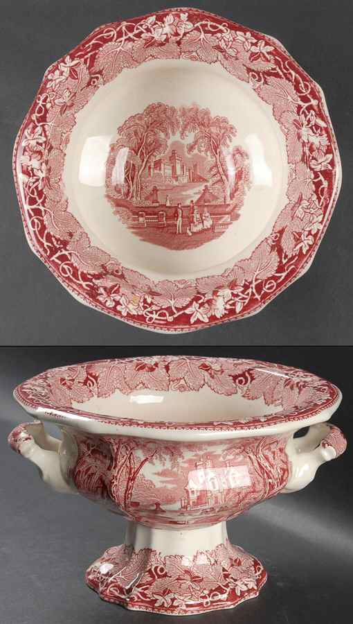 Vista Pink (No Trim) 9" Pekin Footed Salad Bowl by Mason's-1