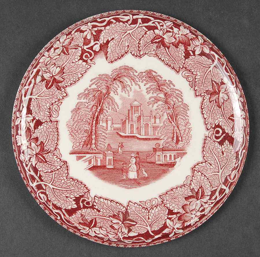 Vista Pink (No Trim) Round Tea Tile by Mason's-1