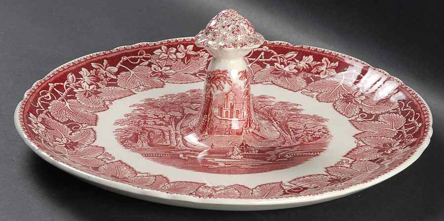Vista Pink (No Trim) Center Handle Relish Tray (For 6-Piece Relish Set) by Mason's-1