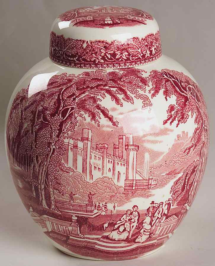 Vista Pink (No Trim) Medium Prunus Jar & Lid by Mason's-1