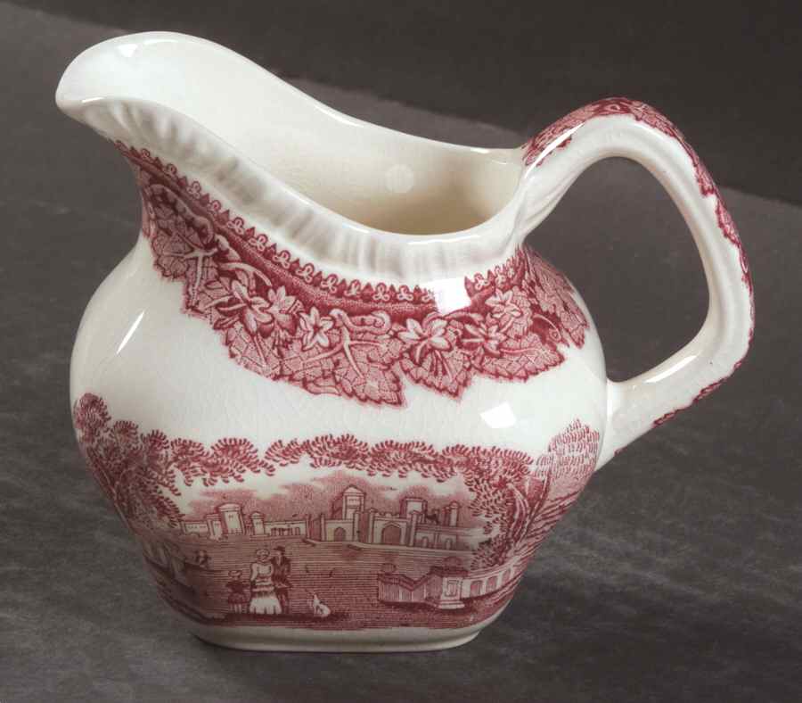 Vista Pink (No Trim) Square Fan Creamer by Mason's-1