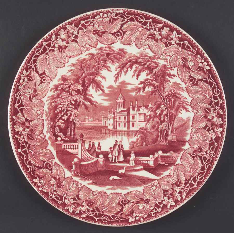 Vista Pink (No Trim) Cake Plate by Mason's-1