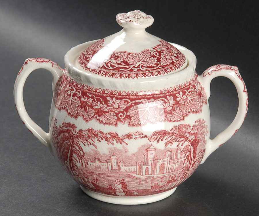 Vista Pink (No Trim) Small Sugar Bowl & Lid by Mason's-1
